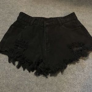 Black Jean Shorts